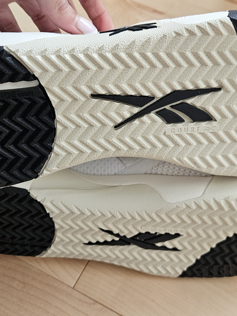 Reebok Men's White and Black Court Knit Sneakers - Picture 3 of 5